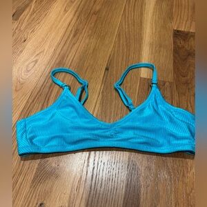 Blue Ribbed Bralette 👙